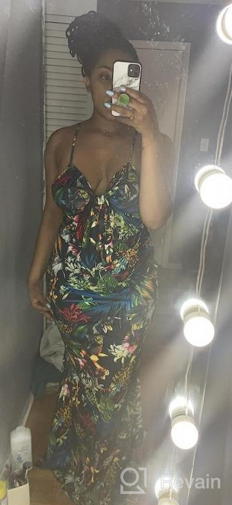 img 1 attached to Get Beach-Ready With Our Women'S Summer Spaghetti Strap Maxi Dresses - Featuring Sexy V-Neck & Tropical Floral Prints! review by Crystal Spicer