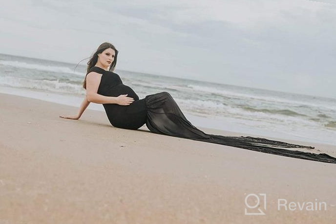 img 1 attached to Gorgeous Off Shoulder Mermaid Gown For Maternity Photo Shoot | ZIUMUDY review by Nathan Kumar