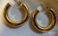 img 1 attached to Women'S Gold Chunky Hoop Earrings Set - Hypoallergenic, Thick Open Small Huggie Cartilage Jewelry For Birthday Gifts review by Kevin Miller