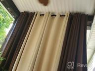img 1 attached to Waterproof Extra Wide Outdoor Curtains For Patio - HOMEIDEAS Beige Blackout Thermal Insulated Curtains, Perfect For Porch, Pergola, Sliding Door And Arbor - 100 X 96 Inch, 1 Panel review by Jim Raju
