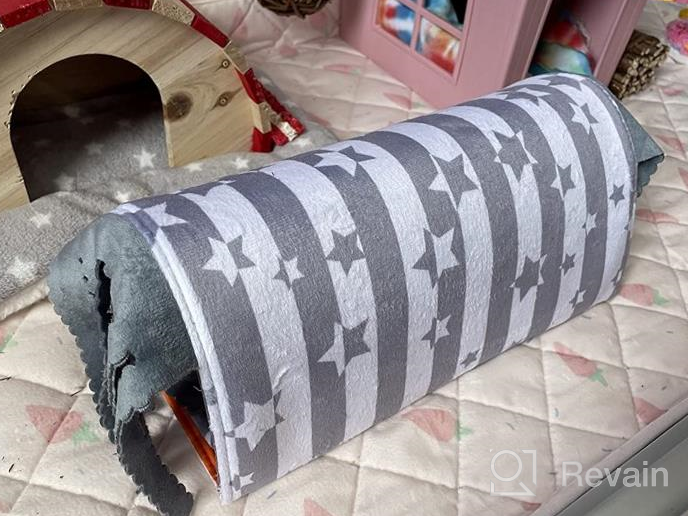 img 1 attached to Transform Pet'S Cage With HOMEYA Small Animal Tunnel - Perfect Toy And Hideout For Hamsters And Guinea Pigs - Removable And Reversible Bedding For Rats, Hedgehogs, Sugar Gliders And Chinchillas review by Nick Ward