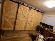 img 1 attached to Upgrade Your Space With ZEKOO'S 10Ft Double Bypass Barn Door Hardware Kit For Four Wooden Doors In Black Finish review by Paul Mac