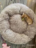 img 1 attached to Topmart Plush Calming Dog & Cat Bed - Washable Donut Cuddler For Anti Anxiety - 36" × 36", Beige review by Daniel Truett