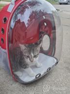 картинка 1 прикреплена к отзыву XZKING Transparent Space Capsule Pet Carrier Bag – Cat Backpack Carrier with Bubble Design, Airline Approved Travel Carrier for Small Dogs, Cats, Puppies – Outdoor Use Hiking Backpack, Red Color от Jeff Ross