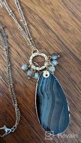 img 7 attached to 📿 Stylish Bohemian Geometric Stone Pendant Necklace - Hexagon Charm, Raw Druzy Marble Quartz - RIAH FASHION