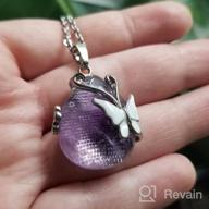 img 1 attached to 💎 Vintage Wire Wrap Butterfly Pendant Necklace with Healing Crystals - Rose Quartz, Amethyst, and Opalite by Bivei review by Esther Fisher