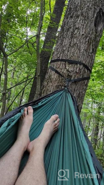 img 1 attached to Grassman Camping Hammock Double & Single Portable Hammock With Tree Straps, Lightweight Nylon Parachute Hammocks Camping Accessories Gear For Indoor Outdoor Backpacking, Travel, Hiking, Beach review by Matthew Owens