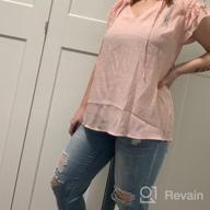 img 1 attached to Stylish Summer Ruffle Shirts For Women: AlvaQ Casual Chiffon Blouse With Short Sleeves And V-Neckline review by Fritz Marrero