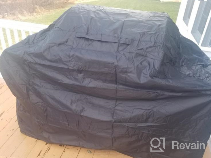 img 1 attached to Protect Your Grill With Heavy Duty Waterproof BBQ Cover - Fits Weber, Brinkmann, Dyna Glo And Char Broil - Large, Black review by John Wei