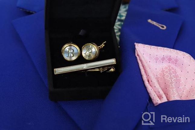 img 1 attached to 👔 LOLIAS Cufflinks Alphabet Collection: Elevate Your Style with Classy Business and Wedding Accessories for Men - Cuff Links, Shirt Studs & Tie Clips review by Ryan Rea