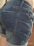 img 1 attached to Fashionable Roll Hem Distressed Jean Shorts For Women By LookbookStore review by Quvarious Evans