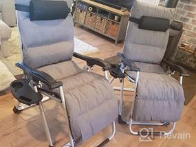 img 5 attached to Slsy Zero Gravity Chair, кресло для отдыха с откидной спинкой со съемной подушкой и подносом для внутреннего и наружного использования, складное кресло для отдыха в патио