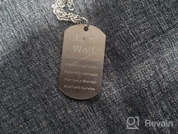 img 1 attached to Fashion Wolf Pendant Necklace - Ideal Gift for Wolf Enthusiasts | Wolf Dog Tag Jewelry Keychain review by Nick Granner