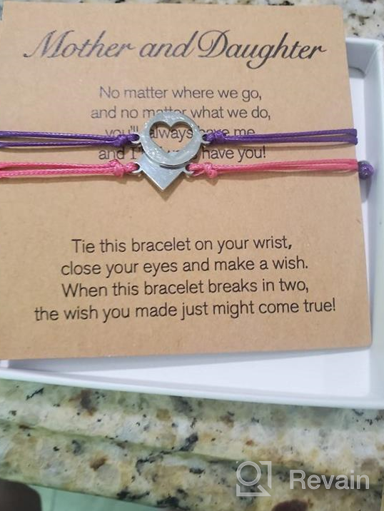 img 1 attached to Adorable Mother Daughter Bracelets - Heart Charm Wish Bracelets with Poem Cards: Perfect Mommy and Me Gift for Birthdays, Holidays, and School review by Darby Perkins