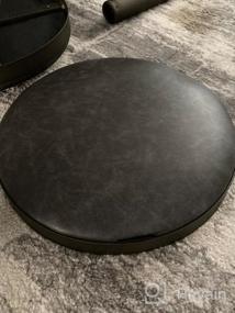 img 6 attached to Стильный и универсальный 35-дюймовый круглый барный стол с регулируемой высотой и поворотным дизайном из хромированного металла и дерева черного цвета