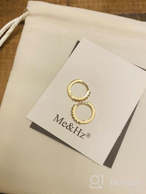 img 1 attached to Stunning Minimal Jewelry For Women: 14K Gold/Silver/Rose Gold Plated Huggie Earrings With CZ Small Huggie Hoops, Dangle Drops, Hearts, Spikes, Crosses, And Initial Cuffs review by Kyle Costello