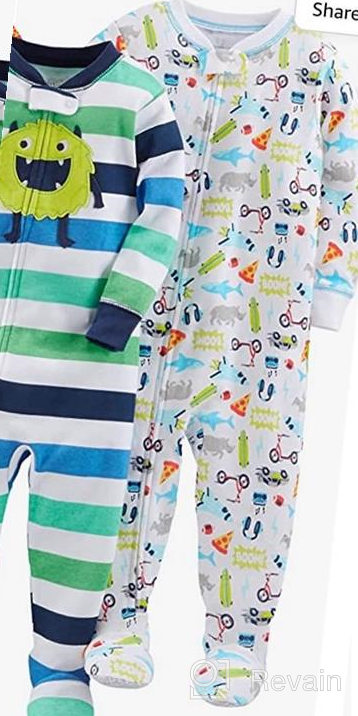 img 1 attached to 3-Pack Snug Fit Footed Cotton Pajamas for Boys by Simple Joys Carter's review by Craig Sexton