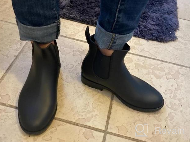 img 1 attached to Waterproof And Anti-Slip Women'S Short Chelsea Rain Boots With Rubber Ankle For Ultimate Protection review by Jamie Yurcaba