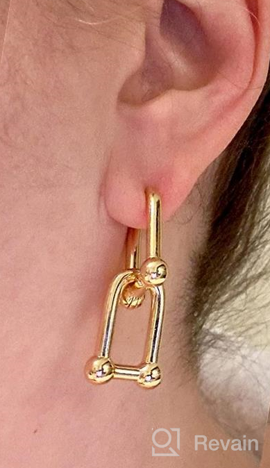 img 1 attached to 14K Gold Small Chunky Huggie Hoop Earrings for Women, Stainless Steel Mini Big Hoop Earrings for Girls review by Christina Martin