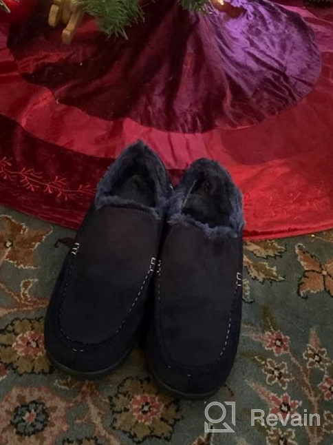 img 1 attached to Comfortable And Versatile LongBay Memory Foam Moccasin Slippers For Men - Ideal For Indoor And Outdoor Wear review by Devon Dober