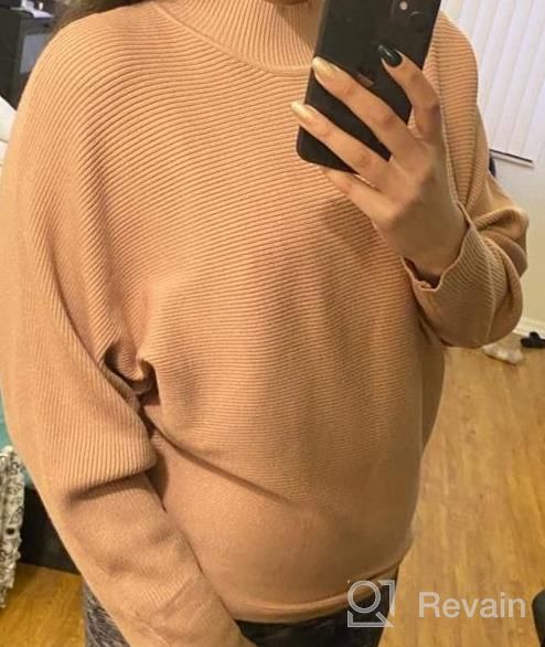 img 1 attached to Women'S Fall Turtleneck Batwing Long Sleeve Knit Pullover Sweater Jumper Top By ZESICA review by Kelly Thompson