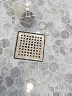 img 1 attached to 6-Inch Square Shower Drain With Quadrato Pattern Grate - Brushed 304 Stainless Steel, Watermark&CUPC Certified, Black | Neodrain review by Xiaomeng Chang