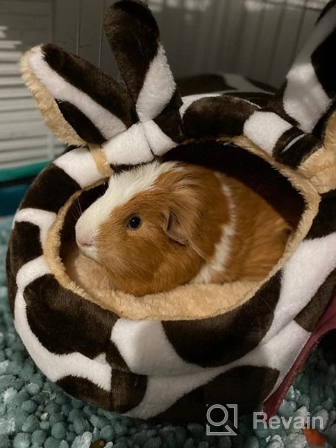 img 1 attached to Cozy Habitat Nesting Bed For Small Animals - Perfect For Guinea Pigs, Hamsters, Hedgehogs, Rats, And Chinchillas - Soft Snuggle Sack With Removable Washable Mat - Brown review by Toby Galbraith