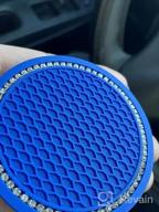 img 1 attached to Bling Car Coasters, Wisdompro 4 Pack PVC Car Cup Holder Insert Coaster - Anti Slip Universal Vehicle Interior Accessories Crystal Glitter Cup Mats For Women And Men (2.75" Diameter, Blue) review by Nick Brunner