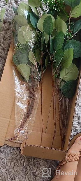 img 1 attached to 24-Piece Set Of Artificial Eucalyptus Greenery Stems With Flower Seeds For Floral Arrangements, Vase Bouquets, And Weddings - 18 Inches Tall By FUNARTY review by Ario Rojas