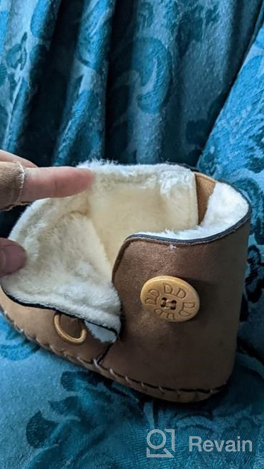 img 1 attached to 👶 Cozy and Stylish Baby Snow Boots with Fleece Fur: Perfect Winter Shoes for 0-24 Months Old, Anti-Slip Rubber Sole and Button Design Ideal for Toddler Girls and Boys, Ideal First Walker and Crib Shoes for Newborns and Infants review by Ricky Brooks