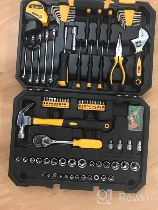 img 1 attached to Complete Home Repair & Auto Toolkit: DEKOPRO 128 Piece Hand Tool Set With Handy Storage Case review by Albert Lee