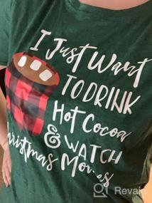 img 5 attached to Cute Christmas Coffee T-Shirt For Women - Funny Graphic Tee For Movie Nights - Crewneck Short/Long Sleeve Top With Cocoa Theme
