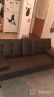 img 1 attached to Flamaker Futon Sofa Bed Modern Faux Leather Couch, Convertible Recliner Lounge Futon With 2 Cup Holders And Armrests For Living Room review by Paul Giordano