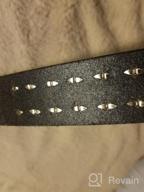 img 1 attached to Black Leather Studs Silver Accents review by Jamie Mousavi