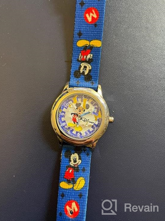 img 1 attached to Disney Kids' W000022 Time Teacher Stainless Steel Watch: Stylish Design with Blue Nylon Band review by Joel Briggs