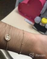 img 1 attached to Dainty 14K Gold Filled Initial Bracelets with Personalized Disc Monogram Charm - Perfect Gift for Women & Girls by MONOZO review by Wayne Gilbert