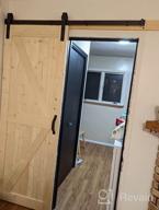 img 1 attached to SMARTSTANDARD 42x84 Sliding Barn Door Kit: DIY Unfinished Solid Spruce Wood Panelled Slab, K-Frame, Natural Finish - Includes 7ft Hardware & Handle review by John Walker