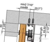 img 1 attached to 6FT Flat Stainless Steel Ceiling Mount Sliding Barn Door Hardware Kit By DIYHD review by Robert Lewis