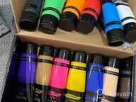 img 1 attached to Emooqi Acrylic Paint Set - 12 Vivid Colors (2.54 Oz/75Ml) With 3 Brushes, Non Toxic & Non Fading Art Supplies For Canvas Painting, Ideal For Painters Of All Ages! review by Andre Arias
