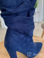 img 1 attached to Stylish And Warm: Syktkmx Women'S Winter Slouchy High Heel Boots With Mid Calf Suede And Pointed Toe review by Renee Hackbarth