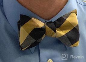 img 6 attached to Stylish Plaid Bow Tie And Pocket Square Set For Men'S Formal Occasions