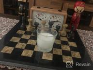 img 1 attached to 15" Handmade Marble Chess Set - Staunton & Ambassador Gift Style - Black/Fossil Coral review by Eric Jefferson