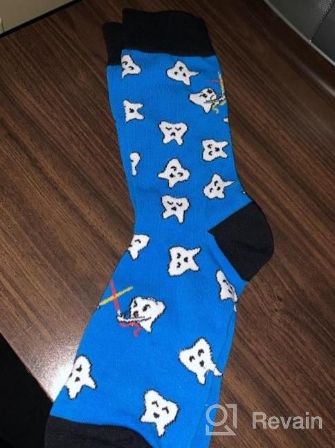 img 1 attached to SOCKFUN Funny Novelty Golf Medical Teeth Planet Poker Gift Socks For Men Nerd Genius review by Terrance Duncan