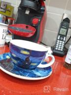 img 1 attached to Coffeezone Vincent Van Gogh Art The Starry Night Porcelain Latte Art Coffee Cup Saucer (Latte 10 Oz) review by Ismael Hennigan