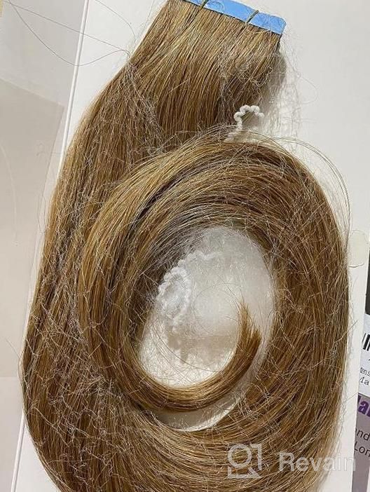 img 1 attached to Tape In Hair Extensions Human Hair, Mixed Bleach Blonde Real Human Hair Tape In Extensions 18 Inch, Remy Tape In Hair Extensions 20Pcs 50G, Straight Seamless Skin Weft Tape In Human Hair Extensions review by Jessica Thomas