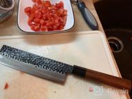 картинка 1 прикреплена к отзыву 9Cr18MoV High Carbon Steel Brisket Slicing Knife From FINDKING Dynasty Series For Efficient Meat Carving And BBQ Cooking - Featuring African Rosewood Octagonal Handle, 12 Inches от Eric Rodriguez