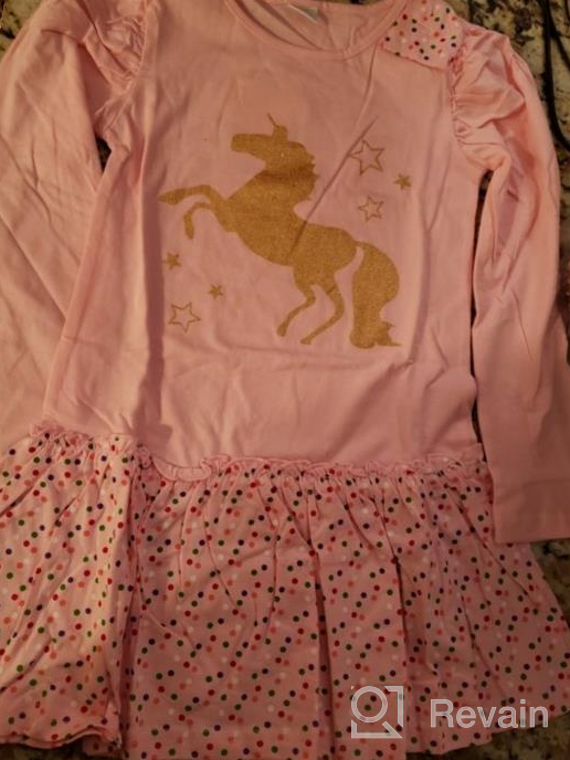 img 1 attached to Colorful Cotton Dresses with Floral and Animal Prints for Girls 3-8 Years - JUXINSU review by Sherry Elliott