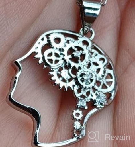 img 1 attached to 🧠 MAOFAED Behavior Analyst Gift: ABA Therapist Necklace with Mechanical Gear Brain Pendant - BCBA, Analyst Gift for Her review by Rachel King