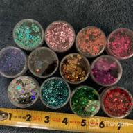 картинка 1 прикреплена к отзыву Голографический набор для макияжа Chunky Glitter - 12 цветов для ногтей и лица - фестивальный блеск косметического класса 11 унций (B) от Greg Bloom