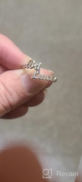 img 1 attached to Woman'S Custom Name Ring: Personalize With 1-3 Children'S Names, Dainty Sterling Silver Statement Jewelry For Mother'S Day, Birthday, Or Anniversary Gifts review by Dev Gotoda